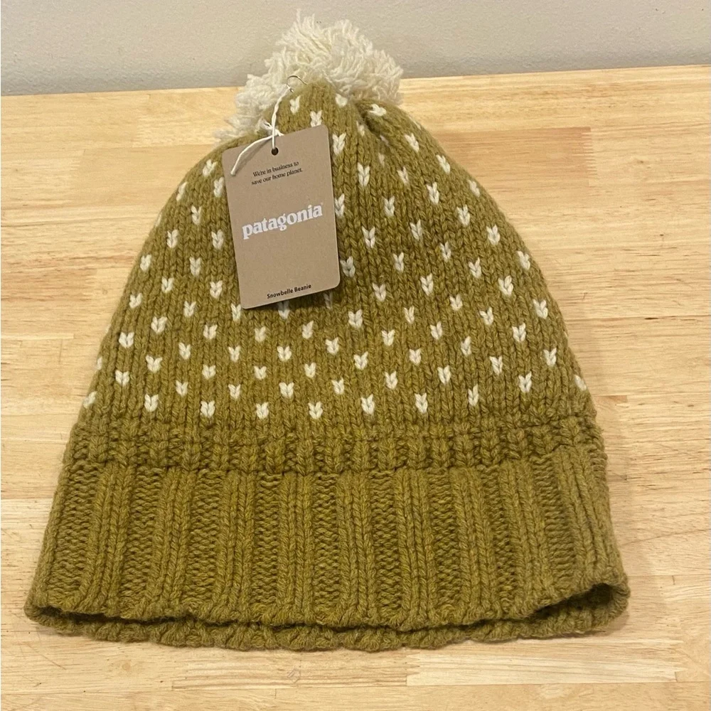 Patagonia women’s Snowbelle beanie ridge Cosmic Gold with fleece headband NWT OS - Picture 8 of 8